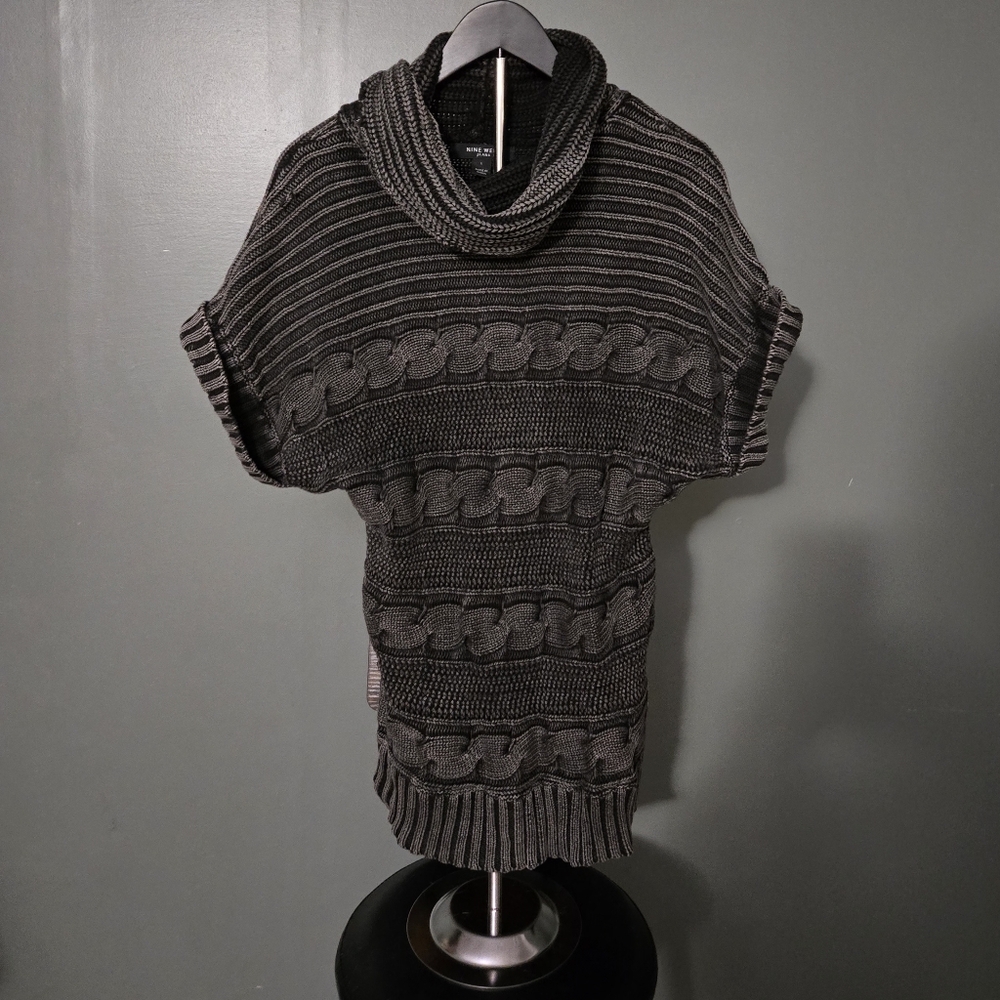 Black Knit Cowl Neck Sweater